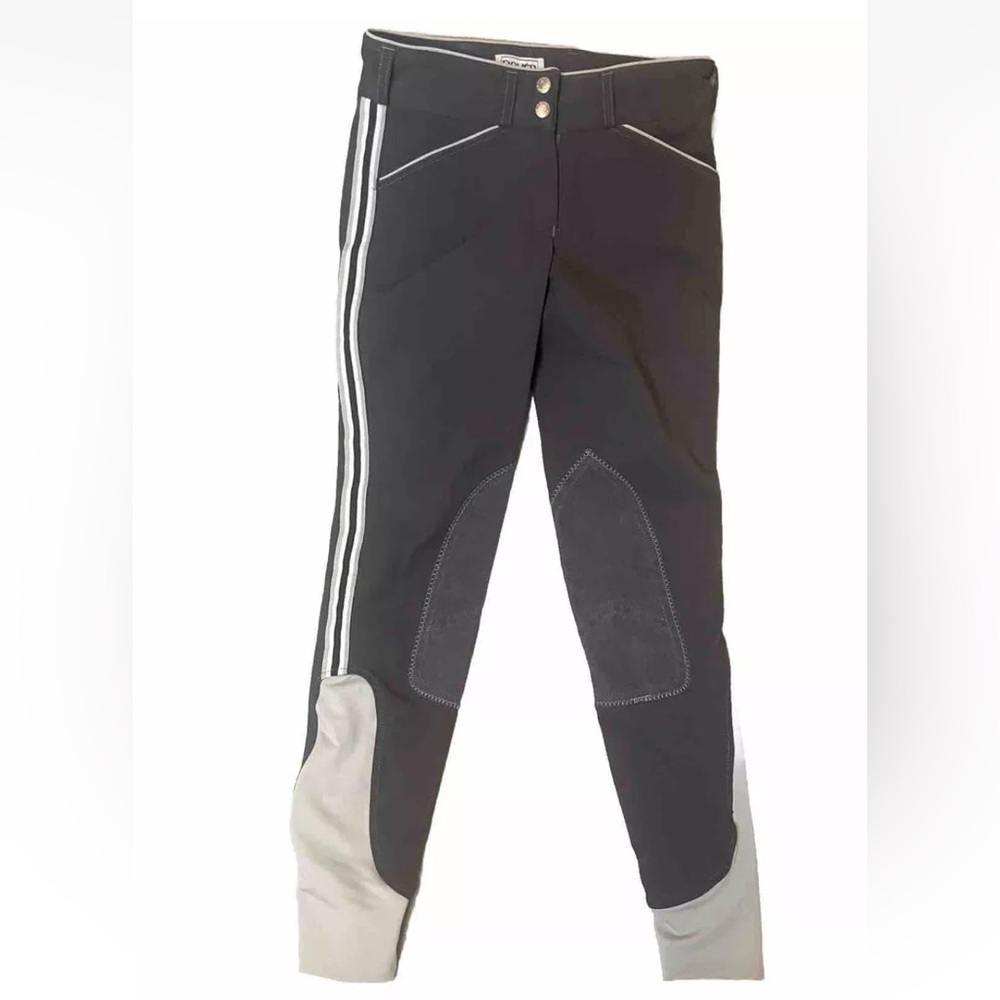 Dover Sadderly Riding Pants Women’s Size 24 grey  Breeches patches stretch